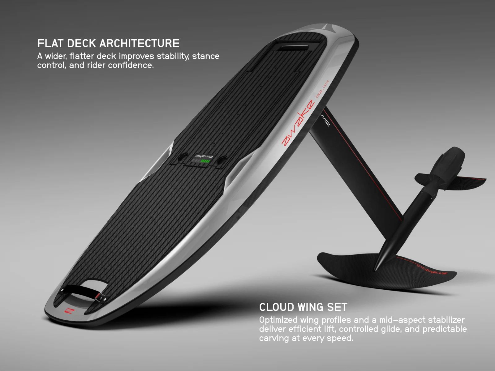 VINGA Carve flat deck architecture and CLOUD wing set